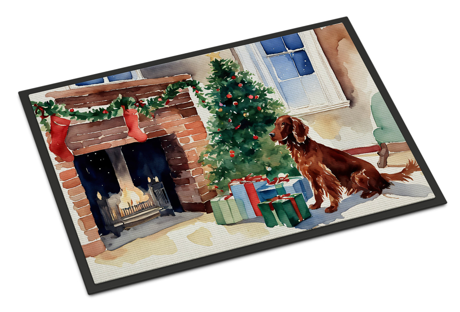 Irish Setter Cozy Christmas Doormat Indoor Outdoor 24H X 36W Front Door Mat Rugs for Entryway, Non Slip Washable Low Pile,