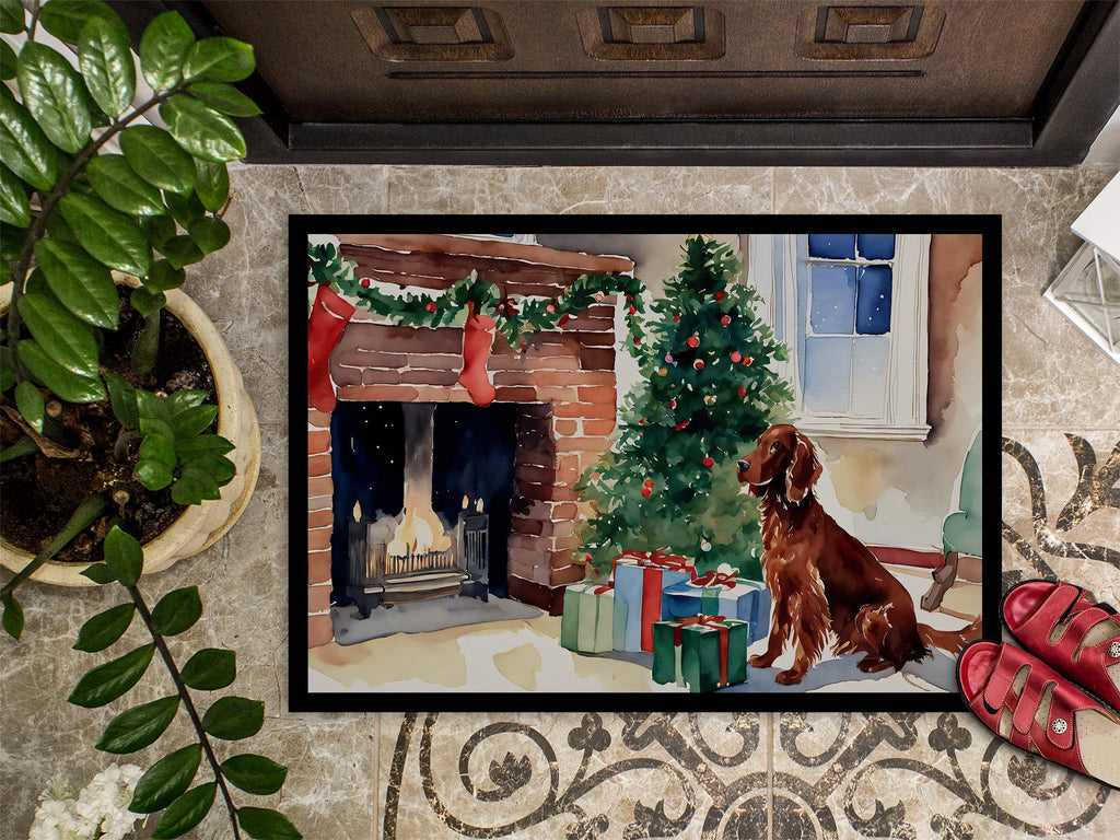Irish Setter Cozy Christmas Doormat Indoor Outdoor 18H X 27W Front Door Mat Rugs for Entryway, Non Slip Washable