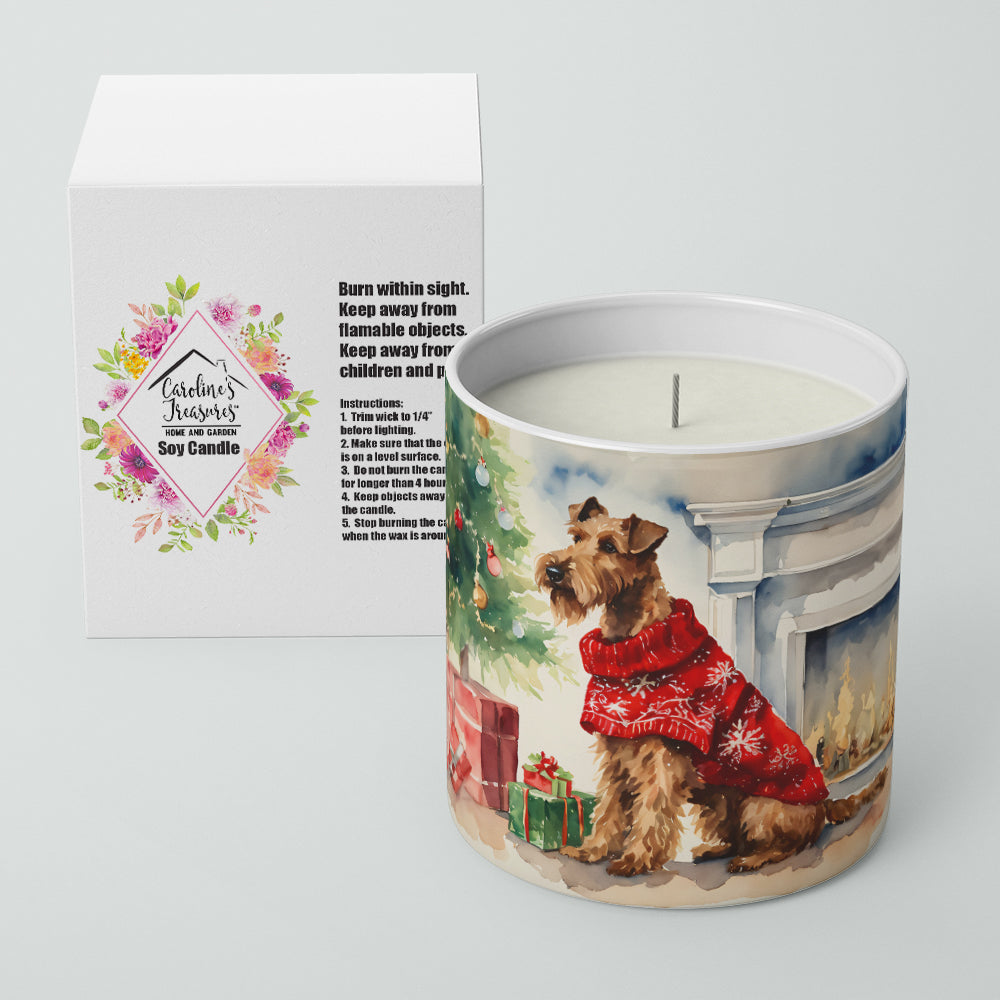 Irish Terrier Cozy Christmas Decorative Soy Candle Nature Soy Wax Essential Oil Home Decor Ideal for Bedroom Kitchen Bath Office Gift, 10 oz