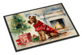 Irish Terrier Cozy Christmas Doormat Indoor Outdoor 18H X 27W Front Door Mat Rugs for Entryway, Non Slip Washable