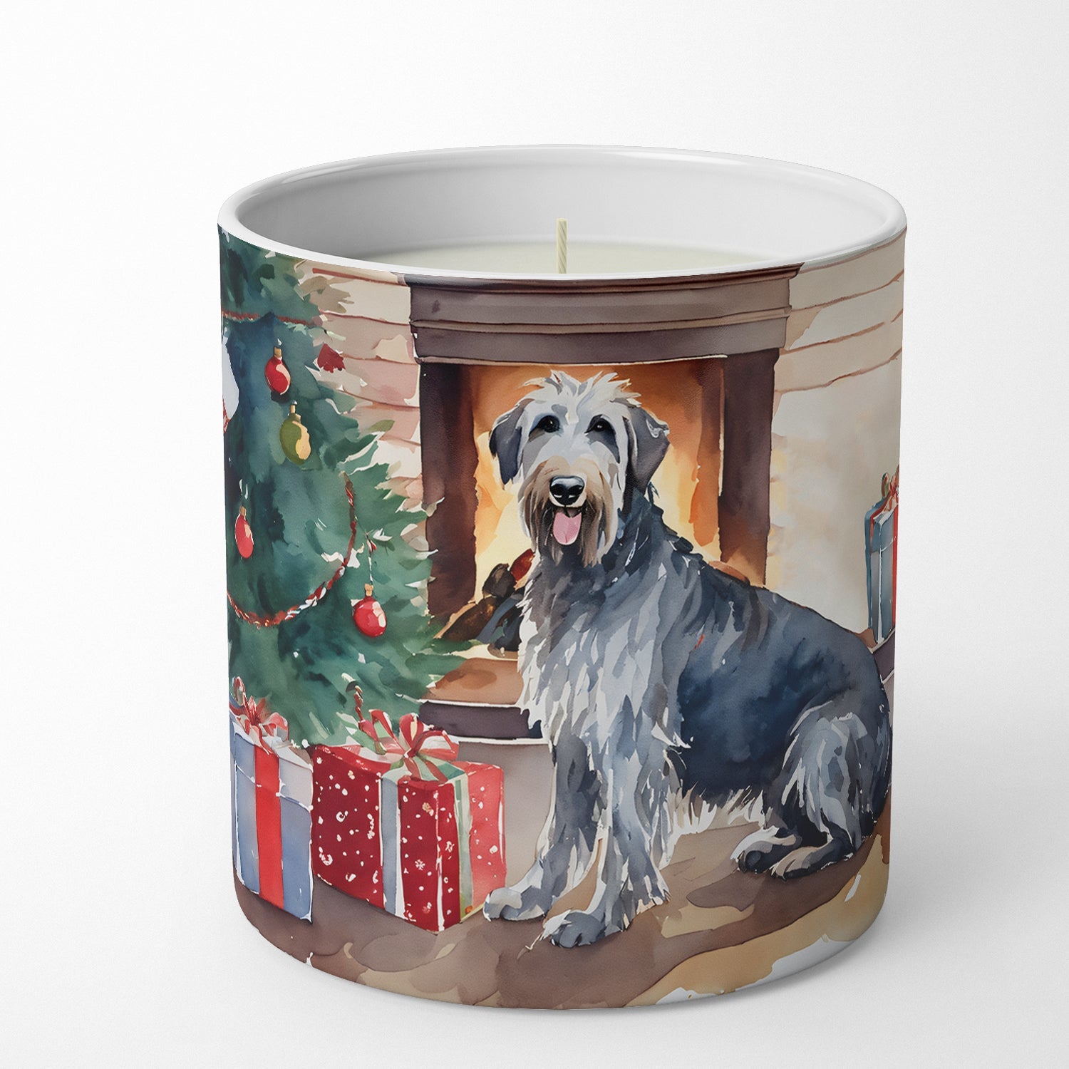 Irish Wolfhound Cozy Christmas Decorative Soy Candle Nature Soy Wax Essential Oil Home Decor Ideal for Bedroom Kitchen Bath Office Gift, 10 oz