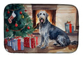 Irish Wolfhound Cozy Christmas Dish Drying Mat Absorbent Dish Drying Mat Pad for Kitchen Counter Dish Drainer Mat for Countertop, 14 x 21", Multicolor