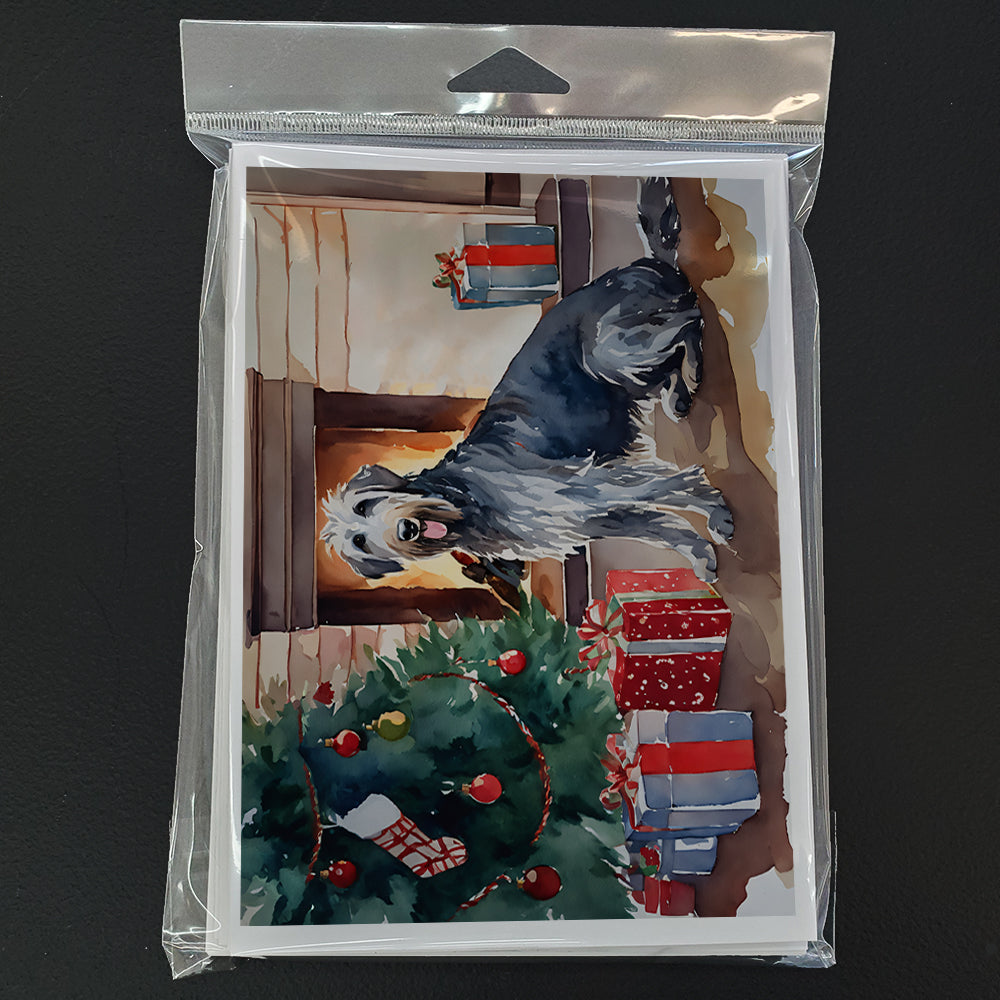 Irish Wolfhound Cozy Christmas Greeting Cards Pack of 8 Blank Cards with Envelopes Whimsical A7 Size 5x7