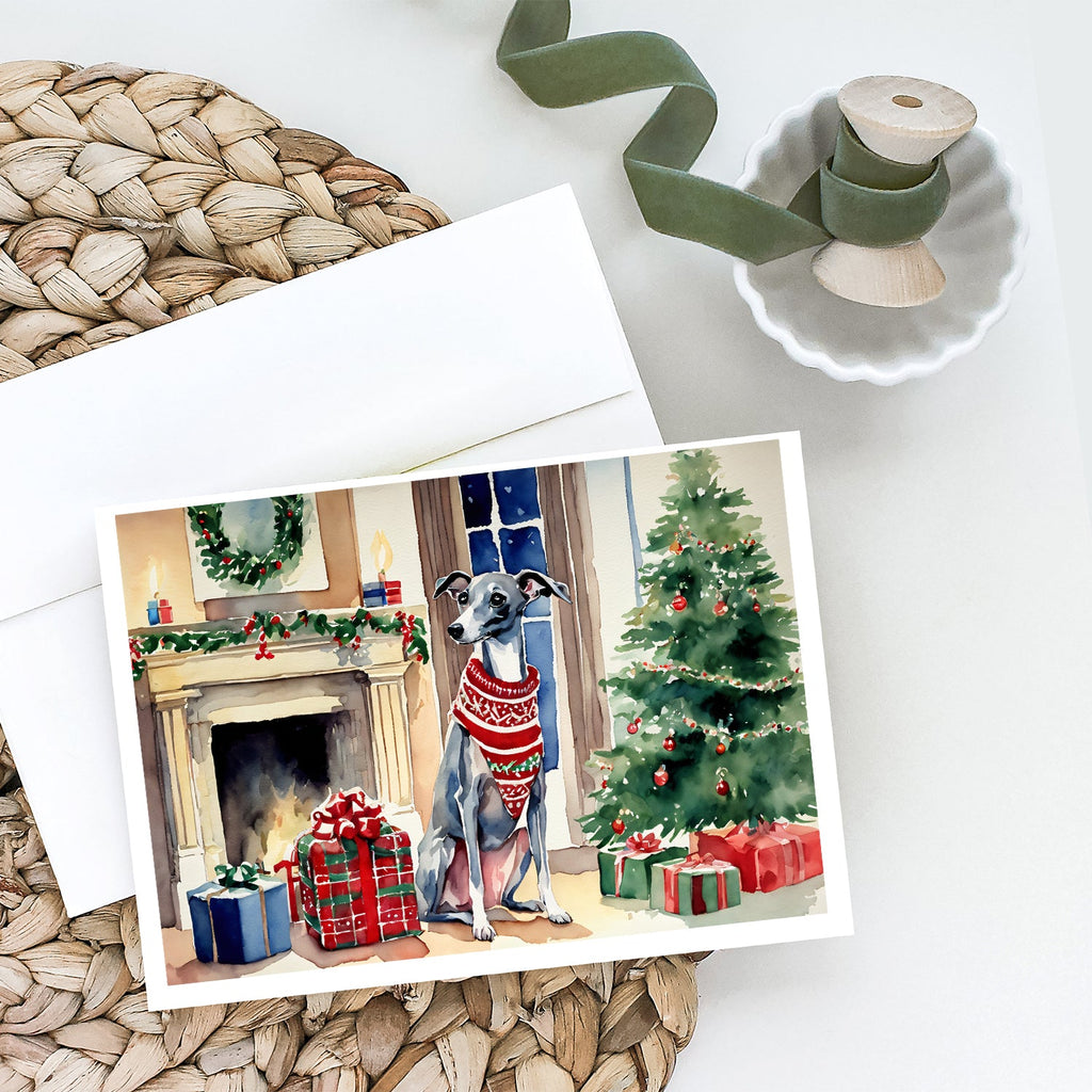 Italian Greyhound Cozy Christmas Greeting Cards Pack of 8 Blank Cards with Envelopes Whimsical A7 Size 5x7