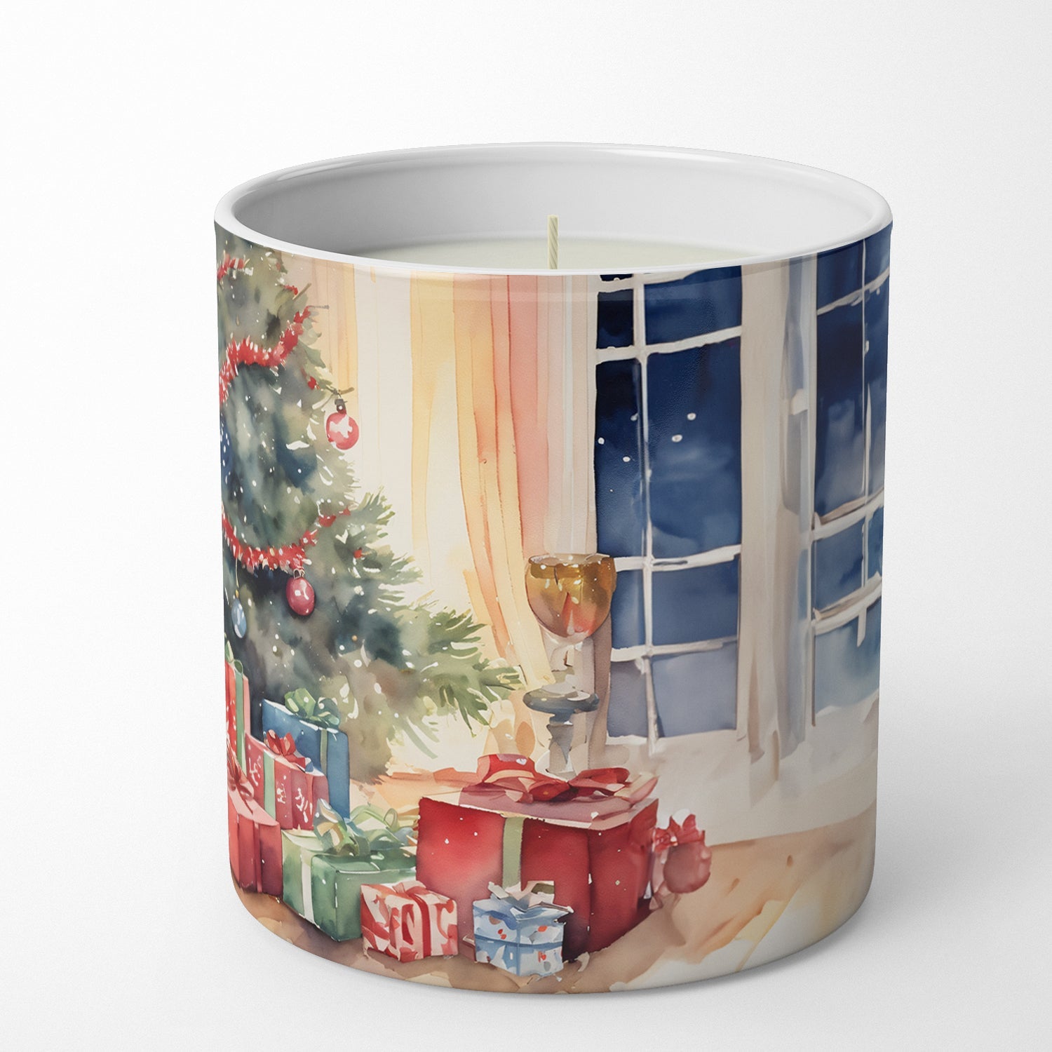 Jack Russell Terrier Cozy Christmas Decorative Soy Candle Nature Soy Wax Essential Oil Home Decor Ideal for Bedroom Kitchen Bath Office Gift, 10 oz