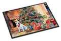 Jack Russell Terrier Cozy Christmas Doormat Indoor Outdoor 24H X 36W Front Door Mat Rugs for Entryway, Non Slip Washable Low Pile,