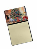 Jack Russell Terrier Cozy Christmas Watercolor Sticky Note Holder Refillable Dispenser Desk Accessory 3x3 Pad Gift