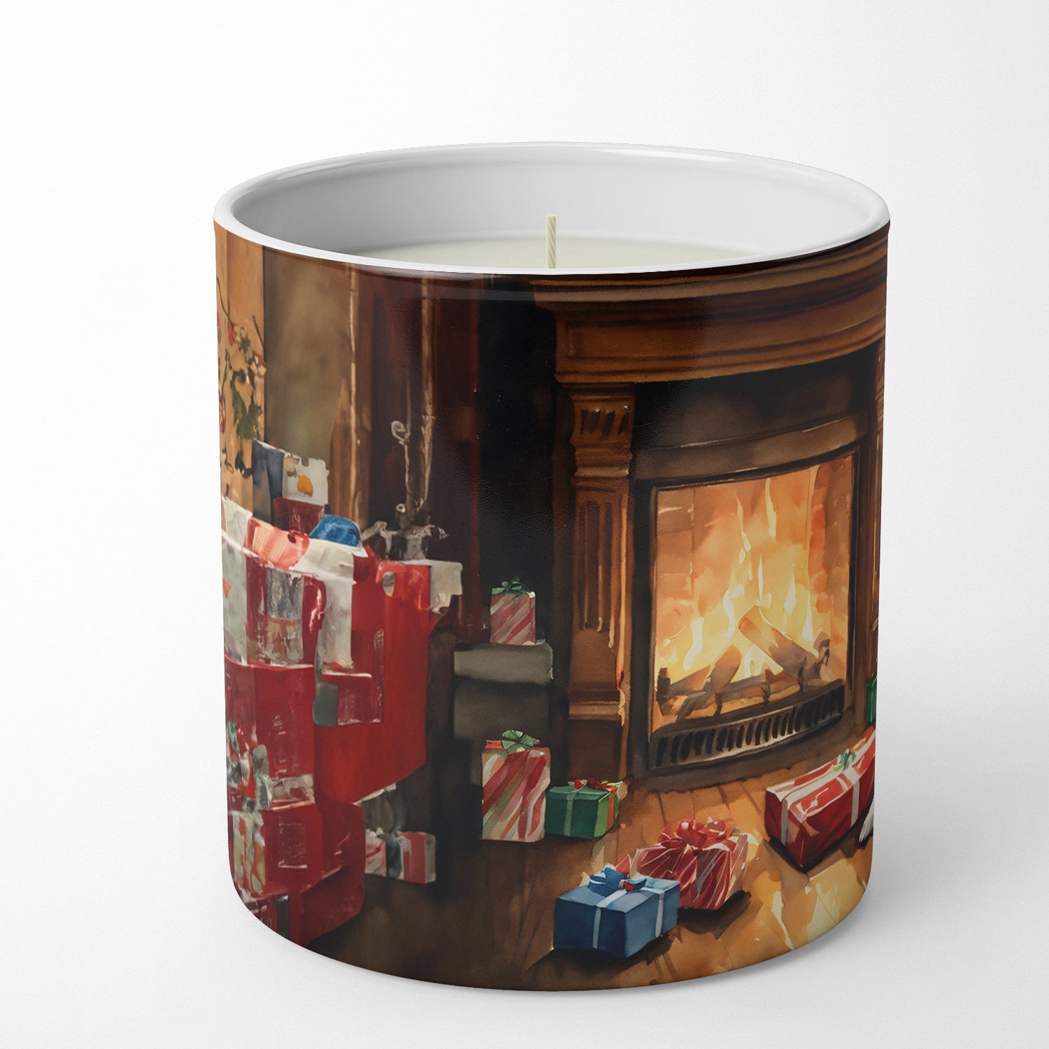 Jack Russell Terrier Cozy Christmas Decorative Soy Candle Nature Soy Wax Essential Oil Home Decor Ideal for Bedroom Kitchen Bath Office Gift, 10 oz