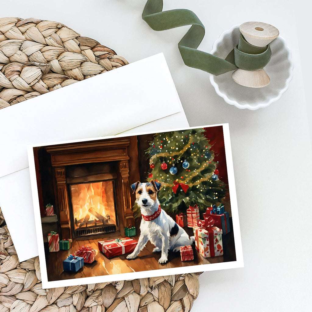 Jack Russell Terrier Cozy Christmas Greeting Cards Pack of 8 Blank Cards with Envelopes Whimsical A7 Size 5x7