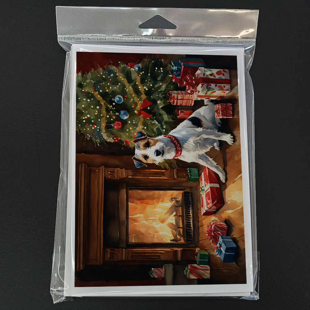 Jack Russell Terrier Cozy Christmas Greeting Cards Pack of 8 Blank Cards with Envelopes Whimsical A7 Size 5x7