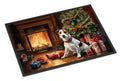 Jack Russell Terrier Cozy Christmas Doormat Indoor Outdoor 18H X 27W Front Door Mat Rugs for Entryway, Non Slip Washable