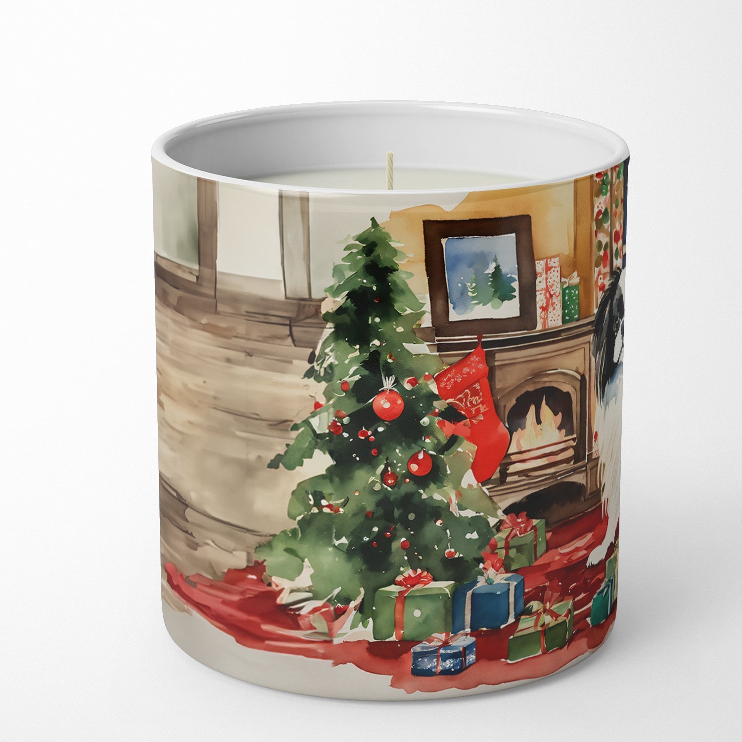 Japanese Chin Cozy Christmas Decorative Soy Candle Nature Soy Wax Essential Oil Home Decor Ideal for Bedroom Kitchen Bath Office Gift, 10 oz