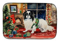 Japanese Chin Cozy Christmas Dish Drying Mat Absorbent Dish Drying Mat Pad for Kitchen Counter Dish Drainer Mat for Countertop, 14 x 21", Multicolor