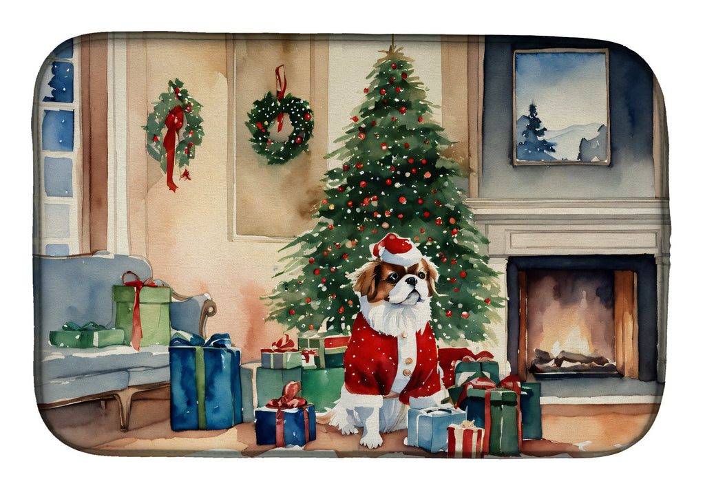 Japanese Chin Cozy Christmas Dish Drying Mat Absorbent Dish Drying Mat Pad for Kitchen Counter Dish Drainer Mat for Countertop, 14 x 21", Multicolor