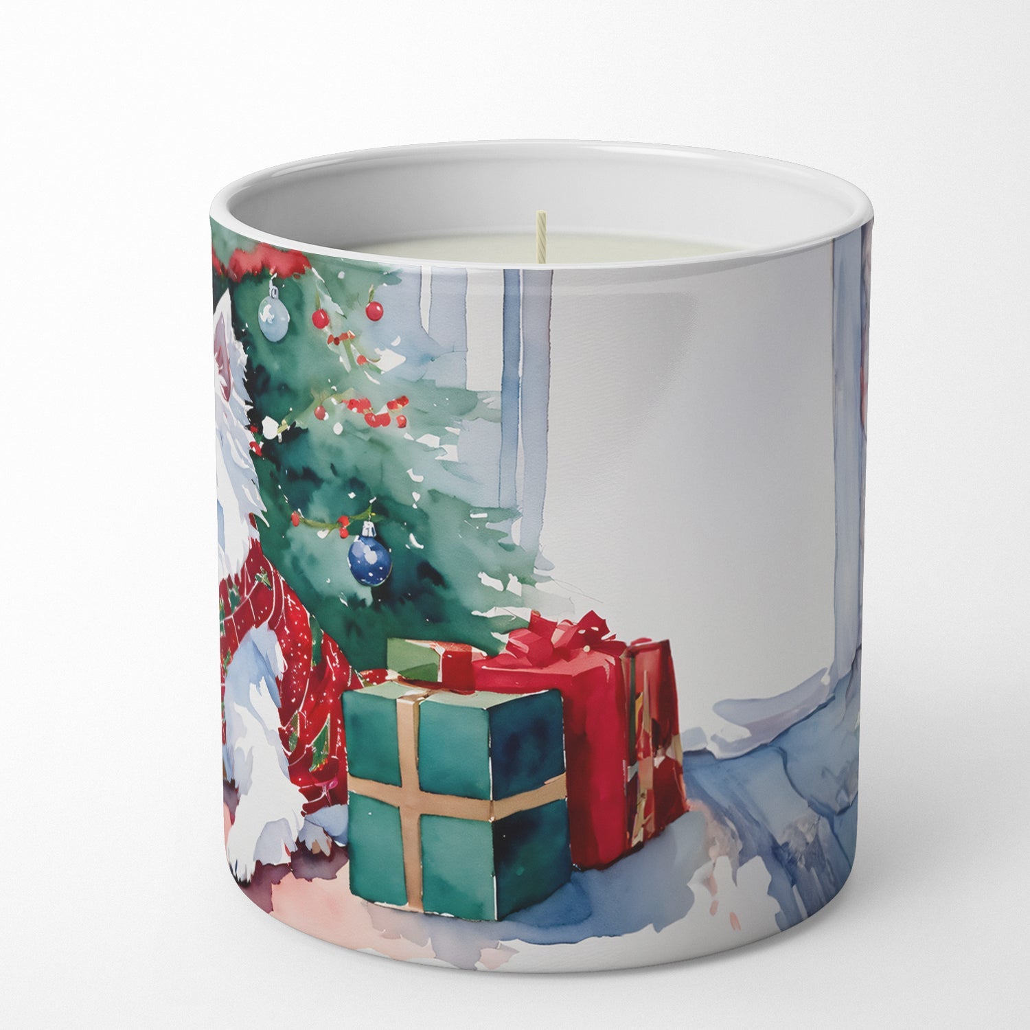 Japanese Spitz Cozy Christmas Decorative Soy Candle Nature Soy Wax Essential Oil Home Decor Ideal for Bedroom Kitchen Bath Office Gift, 10 oz