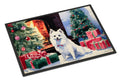 Japanese Spitz Cozy Christmas Doormat Indoor Outdoor 24H X 36W Front Door Mat Rugs for Entryway, Non Slip Washable Low Pile,