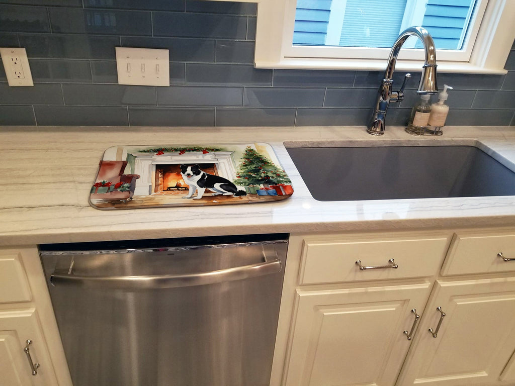 Karelian Bear Dog Cozy Christmas Dish Drying Mat Absorbent Dish Drying Mat Pad for Kitchen Counter Dish Drainer Mat for Countertop, 14 x 21", Multicolor