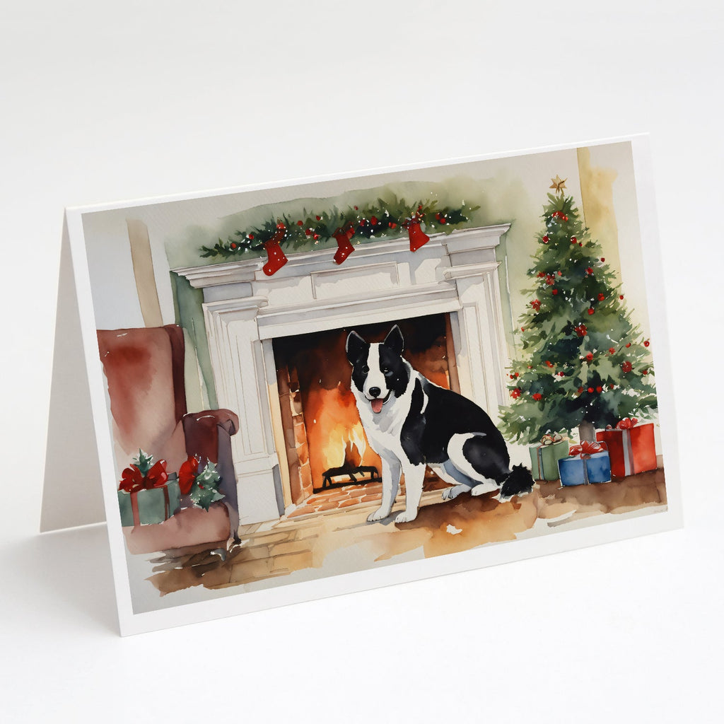 Karelian Bear Dog Cozy Christmas Greeting Cards Pack of 8 Blank Cards with Envelopes Whimsical A7 Size 5x7