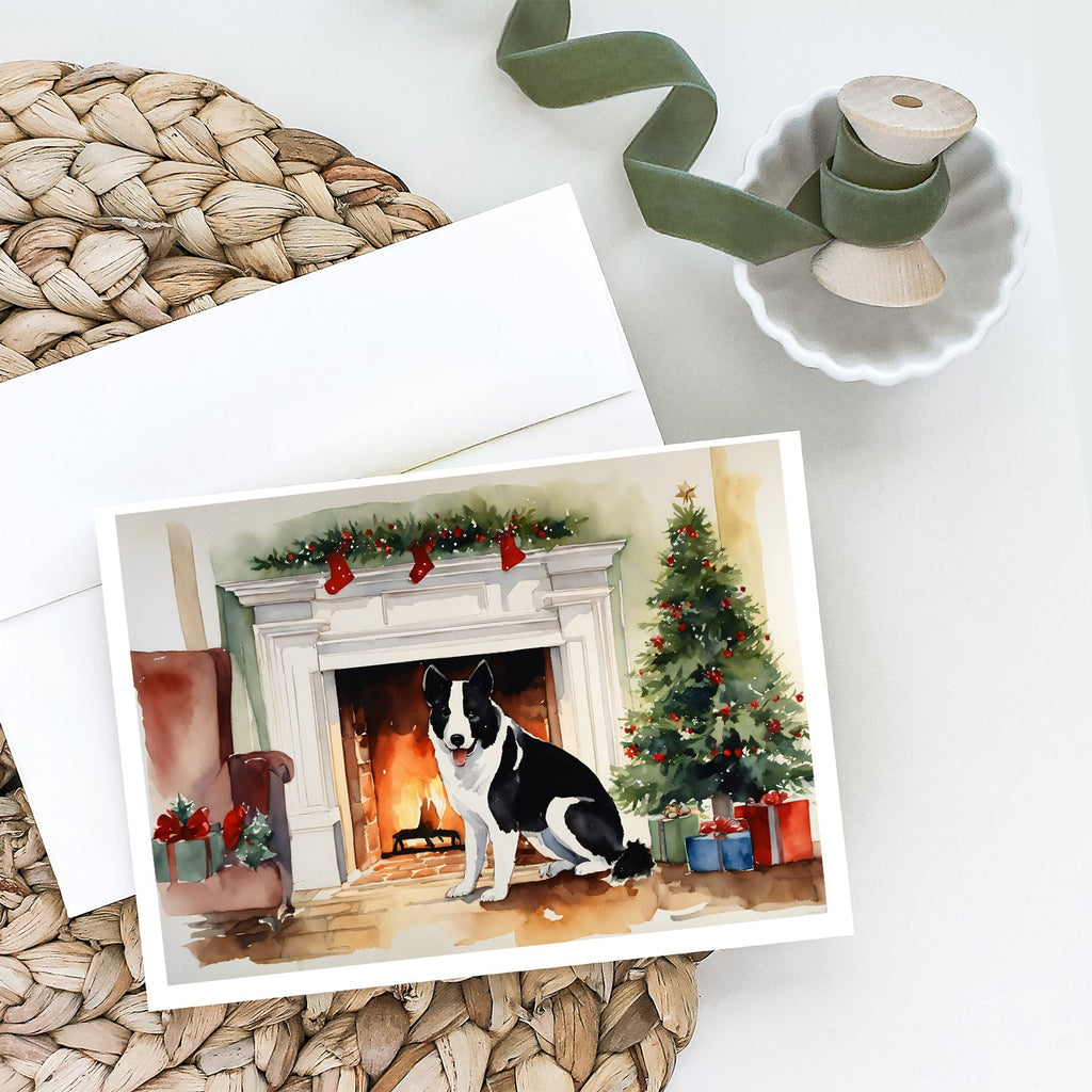 Karelian Bear Dog Cozy Christmas Greeting Cards Pack of 8 Blank Cards with Envelopes Whimsical A7 Size 5x7