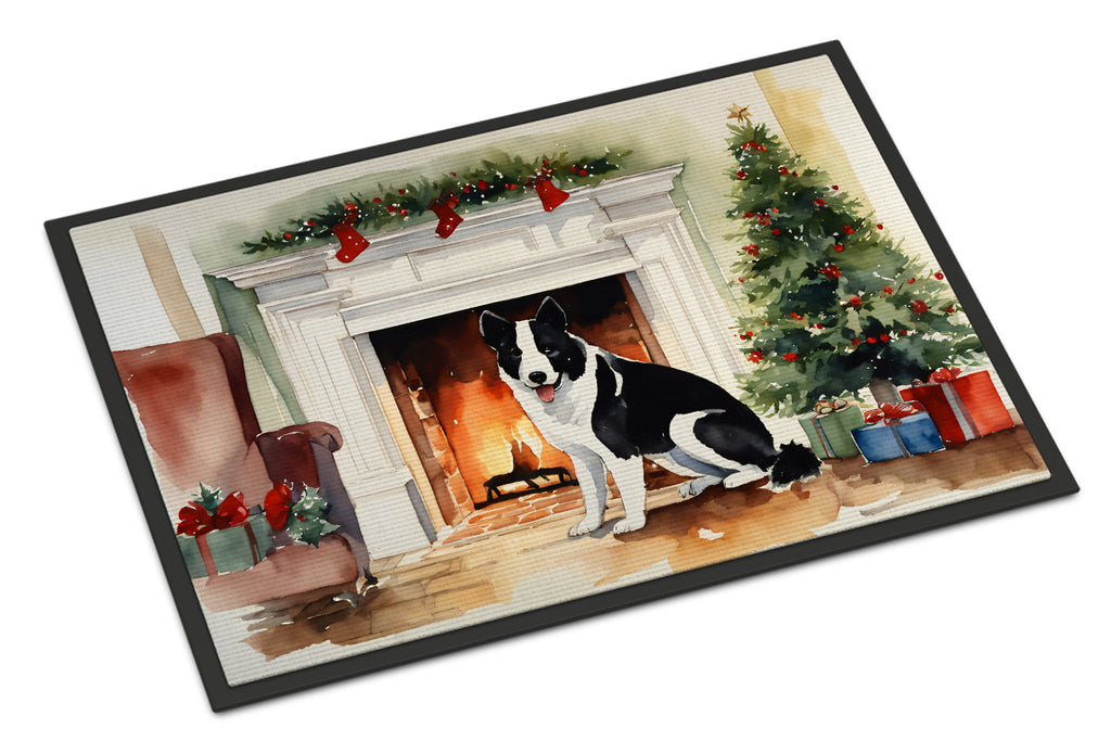 Karelian Bear Dog Cozy Christmas Doormat Indoor Outdoor 24H X 36W Front Door Mat Rugs for Entryway, Non Slip Washable Low Pile,