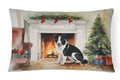 Karelian Bear Dog Cozy Christmas Decorative Throw Pillow 12x16 Indoor Outdoor Accent Cushion, Fabric Cover with Insert for Sofa, Bed, Porch & Living Room