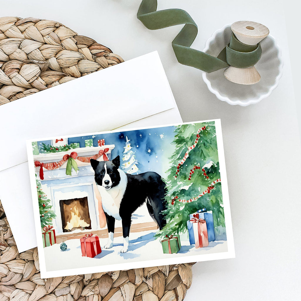 Karelian Bear Dog Cozy Christmas Greeting Cards Pack of 8 Blank Cards with Envelopes Whimsical A7 Size 5x7
