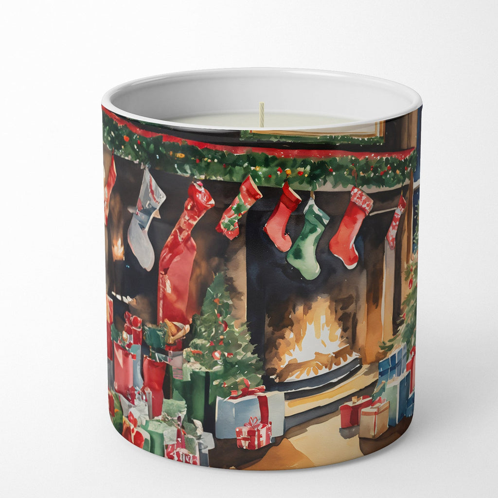Keeshond Cozy Christmas Decorative Soy Candle Nature Soy Wax Essential Oil Home Decor Ideal for Bedroom Kitchen Bath Office Gift, 10 oz