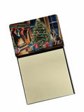 Keeshond Cozy Christmas Watercolor Sticky Note Holder Refillable Dispenser Desk Accessory 3x3 Pad Gift