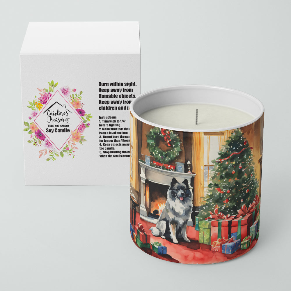 Keeshond Cozy Christmas Decorative Soy Candle Nature Soy Wax Essential Oil Home Decor Ideal for Bedroom Kitchen Bath Office Gift, 10 oz