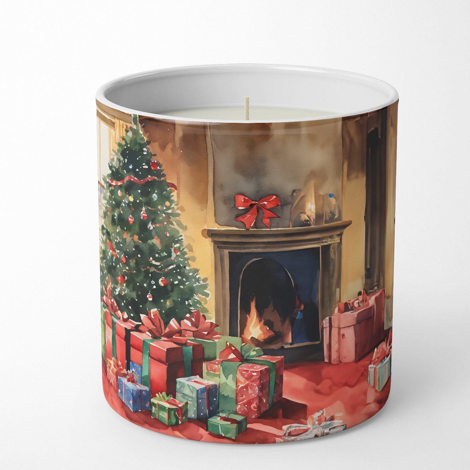 Keeshond Cozy Christmas Decorative Soy Candle Nature Soy Wax Essential Oil Home Decor Ideal for Bedroom Kitchen Bath Office Gift, 10 oz