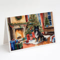 Keeshond Cozy Christmas Greeting Cards Pack of 8 Blank Cards with Envelopes Whimsical A7 Size 5x7