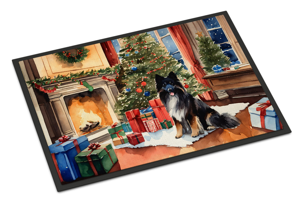 Keeshond Cozy Christmas Doormat Indoor Outdoor 24H X 36W Front Door Mat Rugs for Entryway, Non Slip Washable Low Pile,