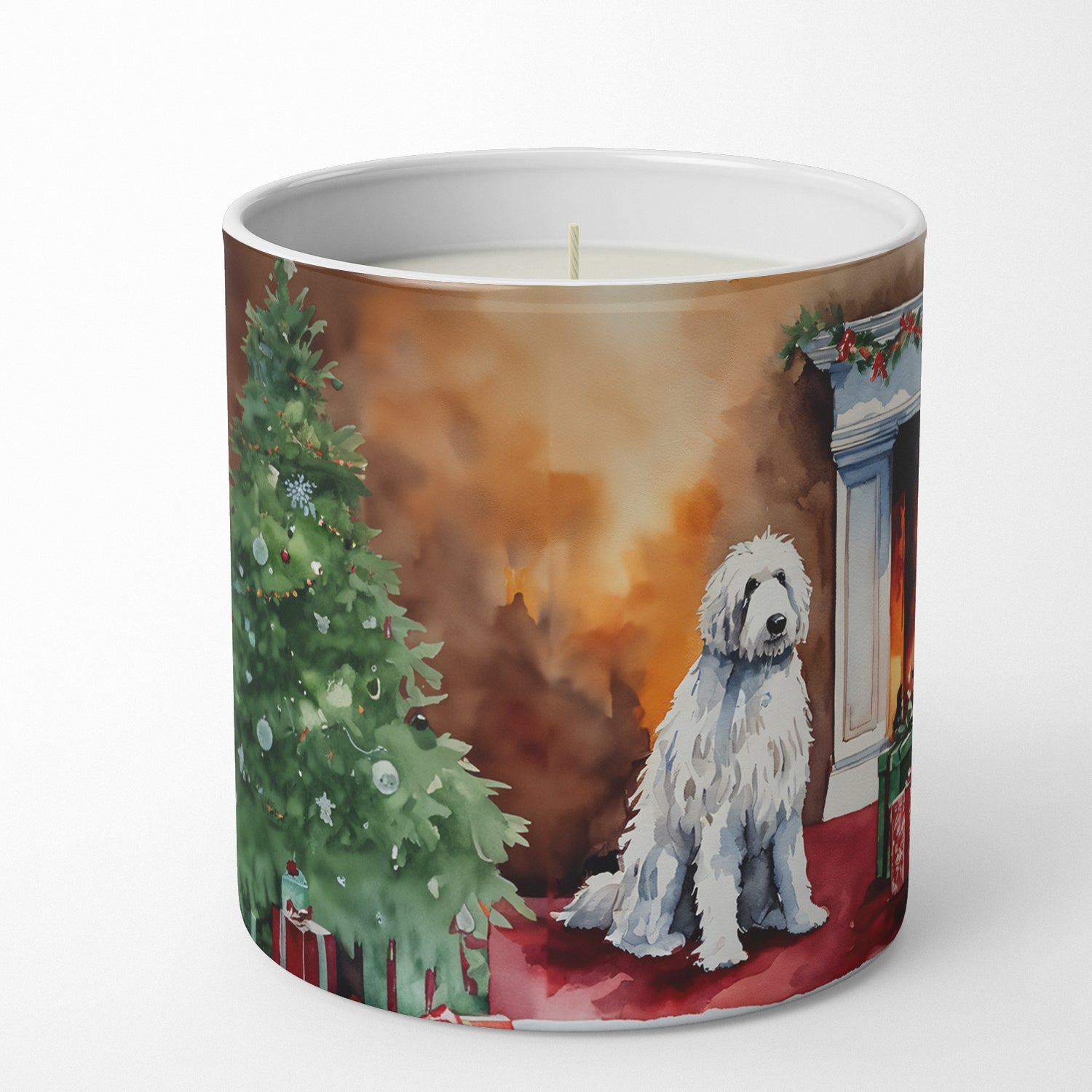 Komondor Cozy Christmas Decorative Soy Candle Nature Soy Wax Essential Oil Home Decor Ideal for Bedroom Kitchen Bath Office Gift, 10 oz