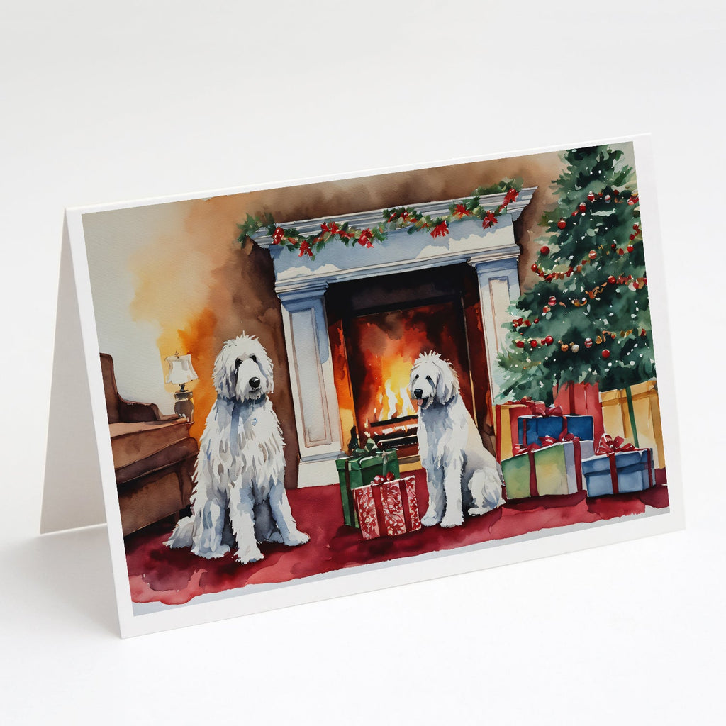 Komondor Cozy Christmas Greeting Cards Pack of 8 Blank Cards with Envelopes Whimsical A7 Size 5x7