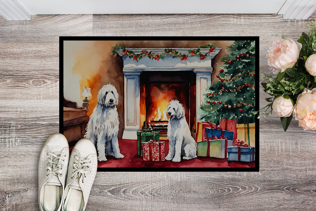 Komondor Cozy Christmas Doormat Indoor Outdoor 24H X 36W Front Door Mat Rugs for Entryway, Non Slip Washable Low Pile,