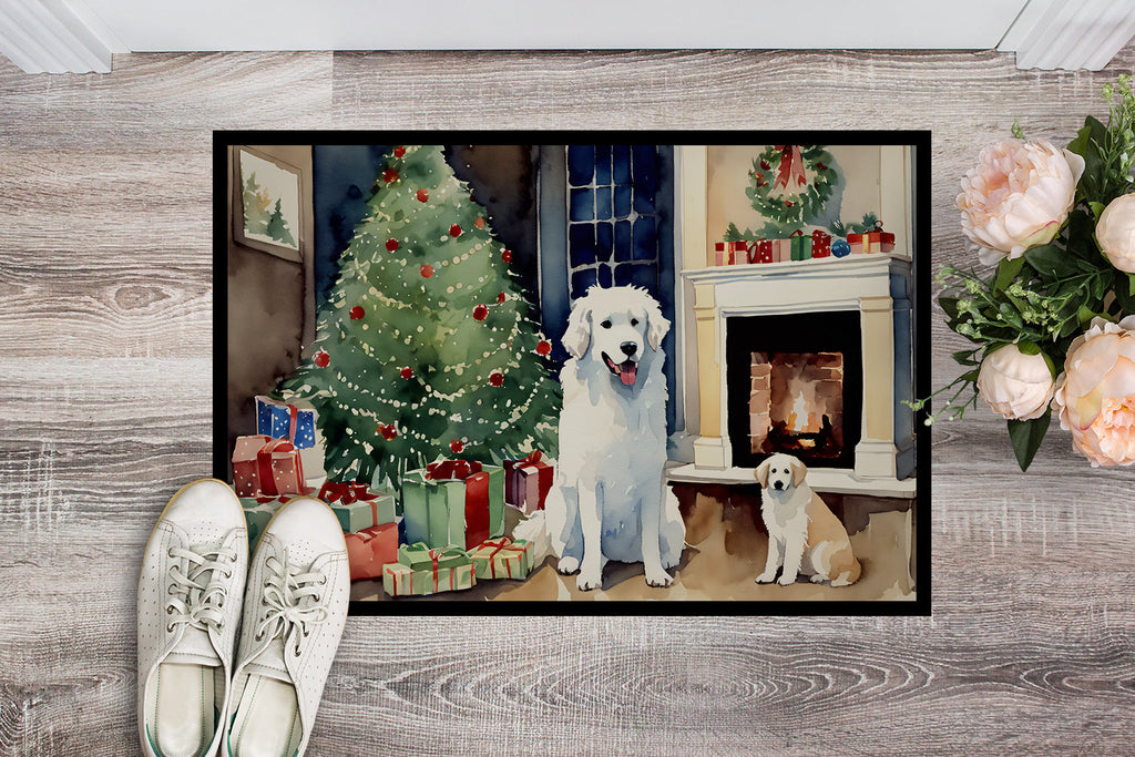 Kuvasz Cozy Christmas Doormat Indoor Outdoor 18H X 27W Front Door Mat Rugs for Entryway, Non Slip Washable