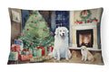 Kuvasz Cozy Christmas Decorative Throw Pillow 12x16 Indoor Outdoor Accent Cushion, Fabric Cover with Insert for Sofa, Bed, Porch & Living Room