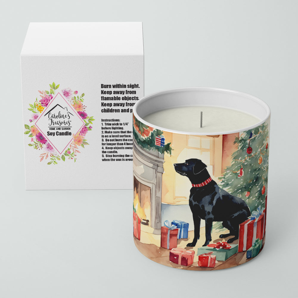 Labrador Retriever Cozy Christmas Decorative Soy Candle Nature Soy Wax Essential Oil Home Decor Ideal for Bedroom Kitchen Bath Office Gift, 10 oz