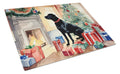 Labrador Retriever Cozy Christmas Cutting Board Tempered Glass Kitchen Cutting Surface, Heat Resistant Chopping, Non-Slip Feet, Food Prep & Serving