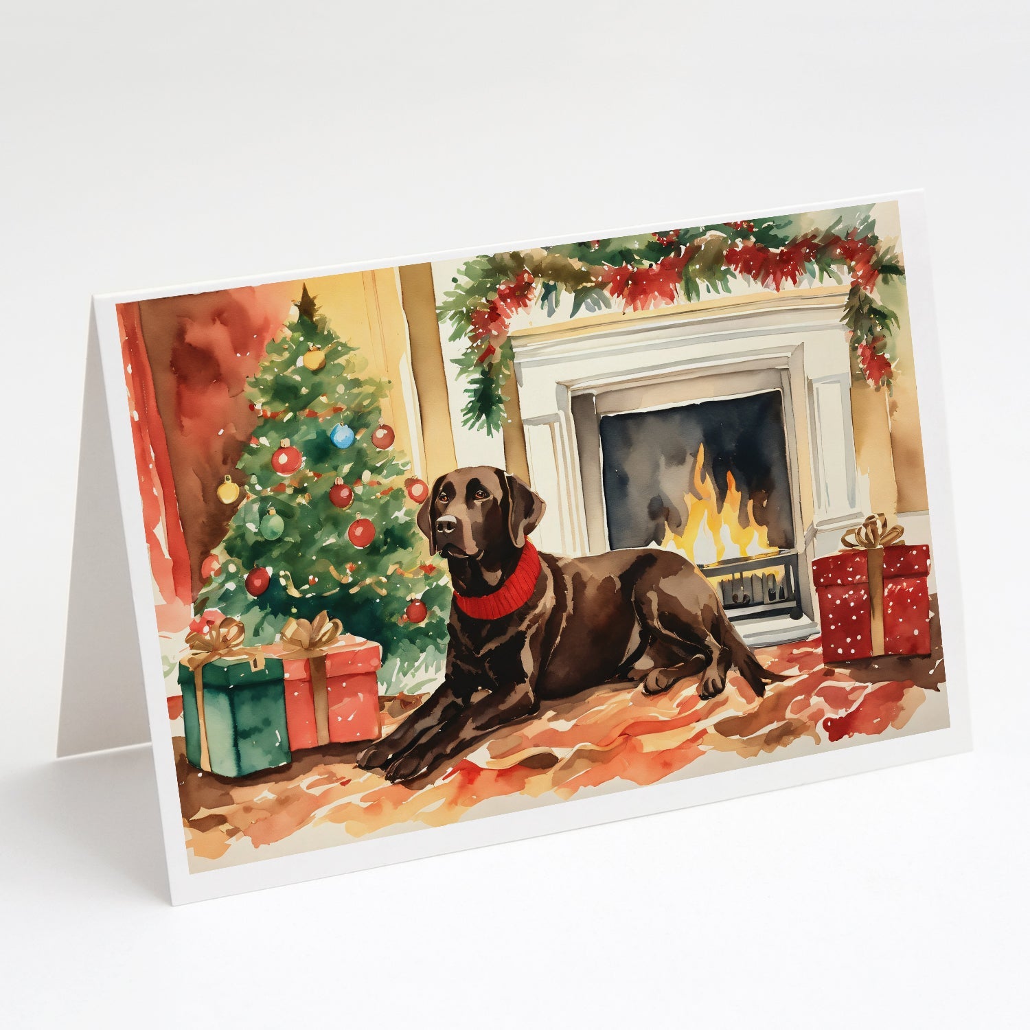 Labrador Retriever Cozy Christmas Greeting Cards Pack of 8 Blank Cards with Envelopes Whimsical A7 Size 5x7