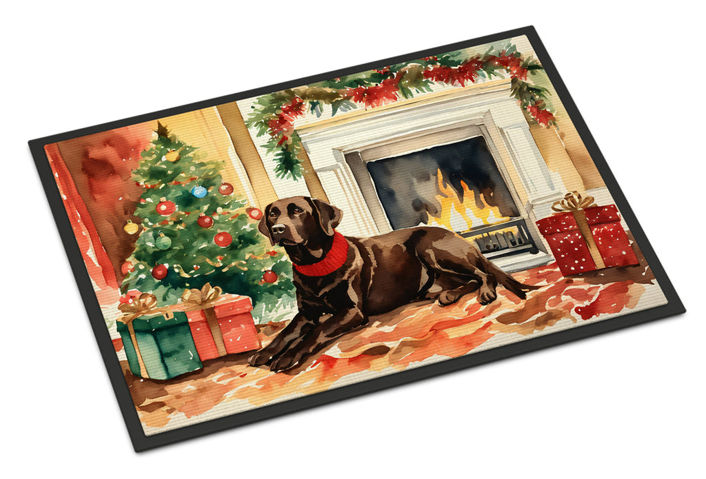 Labrador Retriever Cozy Christmas Doormat Indoor Outdoor 18H X 27W Front Door Mat Rugs for Entryway, Non Slip Washable