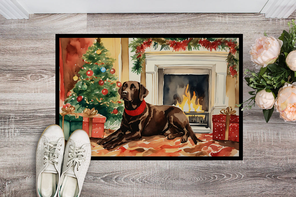 Labrador Retriever Cozy Christmas Doormat Indoor Outdoor 18H X 27W Front Door Mat Rugs for Entryway, Non Slip Washable