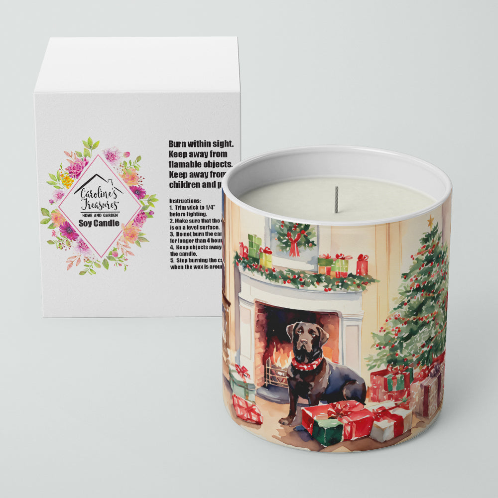 Labrador Retriever Cozy Christmas Decorative Soy Candle Nature Soy Wax Essential Oil Home Decor Ideal for Bedroom Kitchen Bath Office Gift, 10 oz