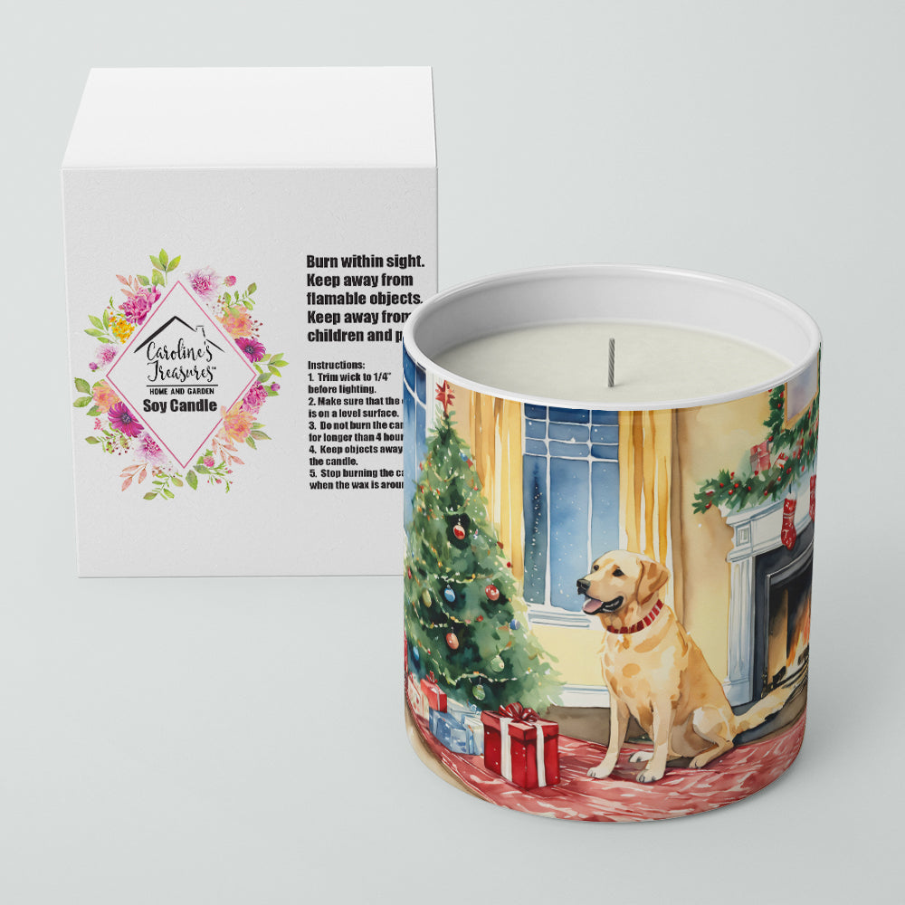 Labrador Retriever Cozy Christmas Decorative Soy Candle Nature Soy Wax Essential Oil Home Decor Ideal for Bedroom Kitchen Bath Office Gift, 10 oz
