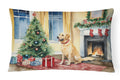 Labrador Retriever Cozy Christmas Decorative Throw Pillow 12x16 Indoor Outdoor Accent Cushion, Fabric Cover with Insert for Sofa, Bed, Porch & Living Room
