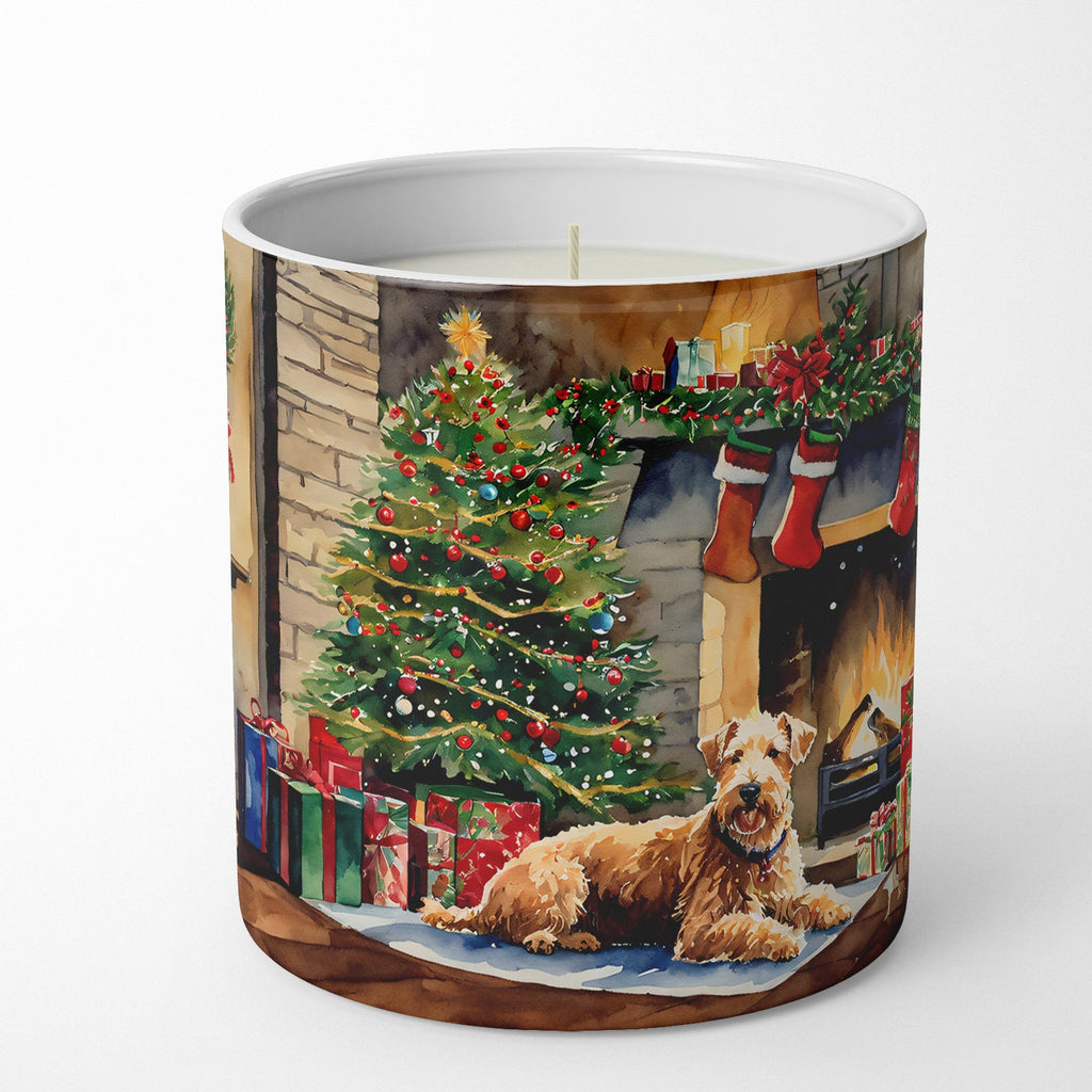 Lakeland Terrier Cozy Christmas Decorative Soy Candle Nature Soy Wax Essential Oil Home Decor Ideal for Bedroom Kitchen Bath Office Gift, 10 oz