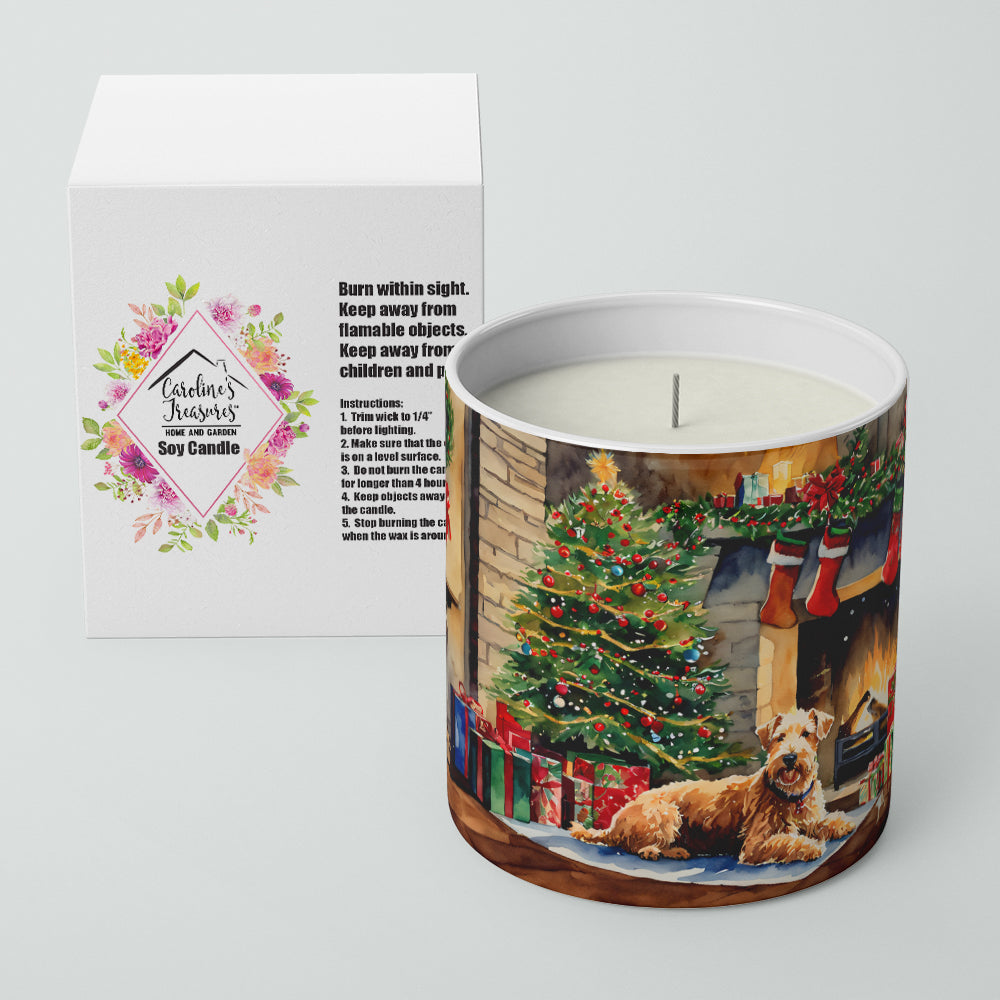 Lakeland Terrier Cozy Christmas Decorative Soy Candle Nature Soy Wax Essential Oil Home Decor Ideal for Bedroom Kitchen Bath Office Gift, 10 oz