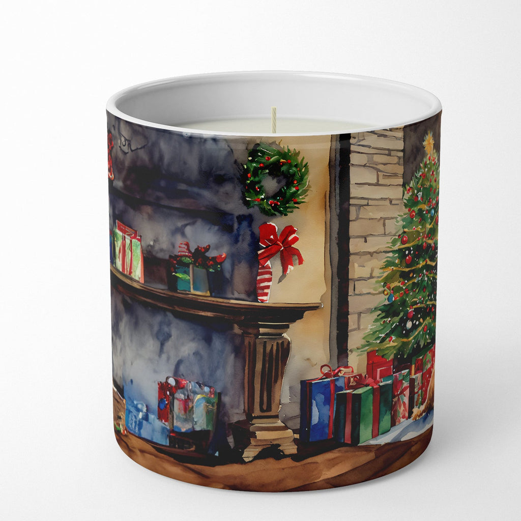 Lakeland Terrier Cozy Christmas Decorative Soy Candle Nature Soy Wax Essential Oil Home Decor Ideal for Bedroom Kitchen Bath Office Gift, 10 oz
