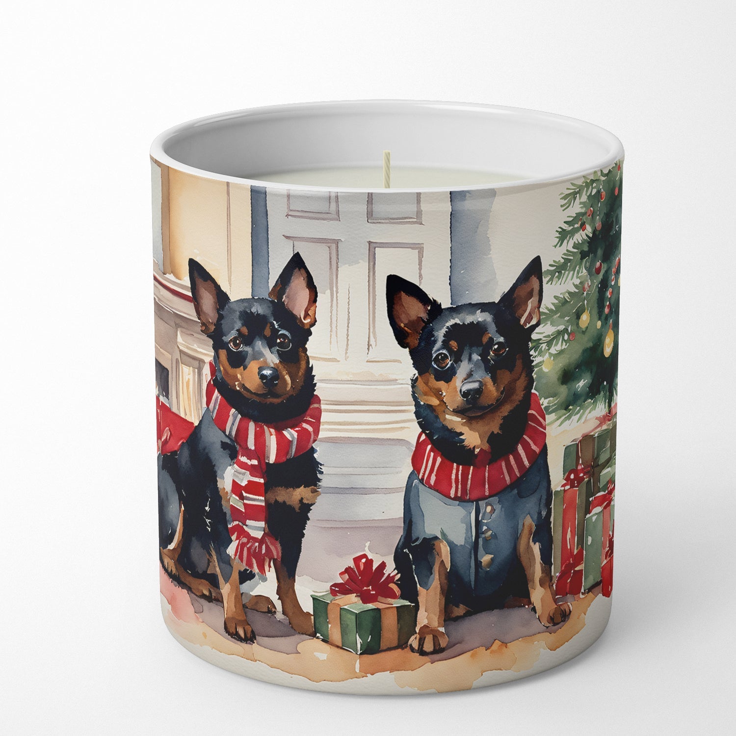 Lancashire Heeler Cozy Christmas Decorative Soy Candle Nature Soy Wax Essential Oil Home Decor Ideal for Bedroom Kitchen Bath Office Gift, 10 oz