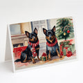 Lancashire Heeler Cozy Christmas Greeting Cards Pack of 8 Blank Cards with Envelopes Whimsical A7 Size 5x7